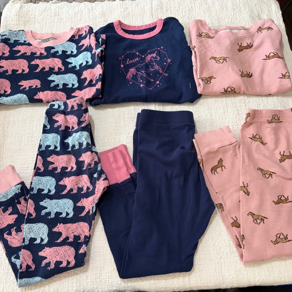 Kids Pajama Set Bundle Size 6 Gap Little Blue House Carters Unicorn Bear Horse